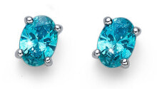 Ювелирные серьги silver earrings with cubic zircons Smooth 62130 MIN