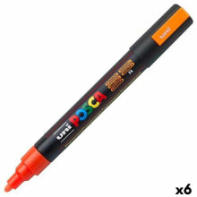 Felt-tip pens POSCA PC-5M Bullet fluoride Orange (6 Units)