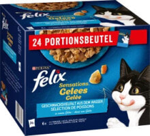 Купить влажные корма для кошек Felix: Nassfutter Katze, Sensations Gelée - Geschmacksvielfalt aus dem Wasser, Adult, Multipack (24x85 g), 2,04 kg