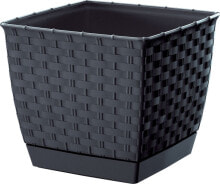 Prosperplast Doniczka kwadratowa RATOLLA SQUARE DRLK165-S433, Kolor Antracyt, Prosperplast, Wymiary 15.5x15.5x14 cm купить онлайн