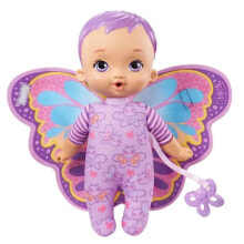 Пупсы кукла пупс Mattel My Garden Baby "Моя первая малышка-бабочка" с фиолетовыми крылышками, 23 см