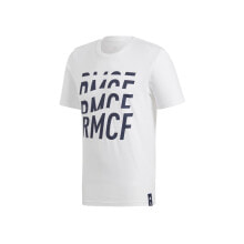 Женские кроссовки мужская спортивная футболка белая с надписью  	Adidas Real Madryt Dna GR
