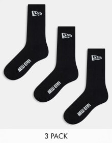 Купить мужские носки New Era: New Era 3 pack logo socks in black