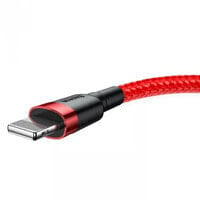 Baseus Kevlar USB-Cable with Lightning 2.4A 10W 2m - Grey/Red - Cable - Digital