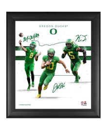 Fanatics Authentic justin Herbert Kayvon Thibodeaux and Marcus Mariota Oregon Ducks Facsimile Signature Framed 15'' x 17'' Franchise Foundations Collage