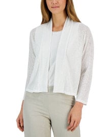 Kasper women's Collarless Open-Front Dolman-Sleeve Jacket