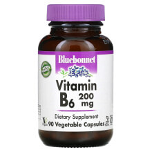Витамины группы В Bluebonnet Nutrition, Vitamin B6, 200 mg, 90 Vegetable Capsules