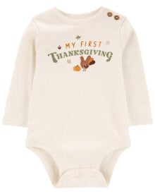 Baby My First Thanksgiving Long-Sleeve Bodysuit