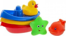 Игрушки для ванной для детей до 3 лет Детская игрушка для ванны TULLO Лодочка с животными