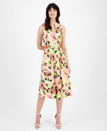 Anne Klein women's Jenna Floral-Print Fit & Flare Dress