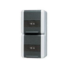 Умные розетки, выключатели и рамки JUNG 822 NAW розеточная коробка Тип F Черный, Полупрозрачный, Белый 8220NAW