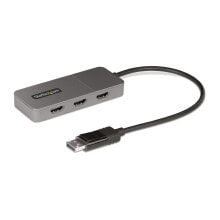 StarTech.com MST14DP123HD видео кабель адаптер 0,3 m DisplayPort 3 x HDMI Серый