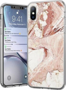 Wozinsky Wozinsky Marble żelowe etui pokrowiec marmur Xiaomi Redmi 8A różowy uniwersalny