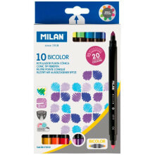 Фломастеры для рисования для детей mILAN Case 10 Bicolol Maxi Markers