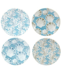 Certified International beyond the Shore Set of 4 Canape Plates