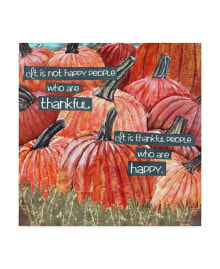 Trademark Global let Your Art Soar 'Thankful Pumpkins Phrase' Canvas Art - 24
