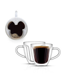 JoyJolt disney Mickey Mouse 3 Dimensional Espresso Cups Set, 2 Piece