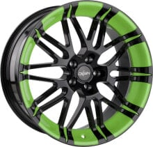 Колесный диск литой Oxigin 14 Oxrock black foil spring green 8.5x18 ET35 - LK5/120 ML72.6