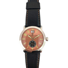 Мужские наручные часы с ремешком Мужские наручные часы с черным кожаным ремешком Montres de Luxe 09CL1-ACRAME ( 45 mm)