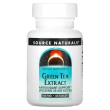 Антиоксиданты source Naturals, Экстракт зеленого чая, 100 мг, 60 таблеток