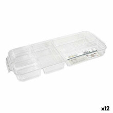 Tray with Compartments Confortime polystyrene 45 x 18 x 4,7 cm 12 Units (45 x 18 x 4,7 cm)
