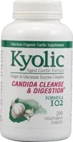 Чеснок Kyolic Aged Garlic Extract Candida Cleanse and Digestion Formula 102 -- Выдержанный Экстракт чеснока  Формула для очищения и пищеварения Кандиды 102 -- 200 Вегетарианских таблеток