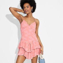 Women's Triangle Cup Tiered Mini Skater Dress - Wild Fable Pink XS