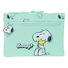 SAFTA Great With 2 Zippers Snoopy Groovy Pencil Case
