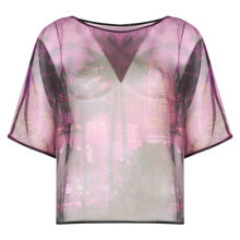 Женские блузки и кофточки Женская блузка с коротким рукавом сеткой розовая Patrizia Pepe
