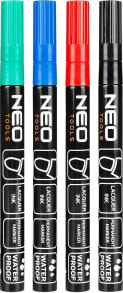 Neo Marker budowlany, 4 kolory, permanentny, wodoodporny, lakierowy, aluminiowy, 4 szt