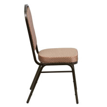 Flash Furniture hercules Series Crown Back Stacking Banquet Chair In Gold Diamond Patterned Fabric - Gold Vein Frame