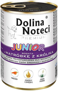 Купить влажные корма для собак Dolina Noteci: Dolina Noteci Premium Junior z wątróbką z królika 400g