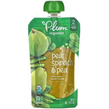 Organic Baby Food, 6+ Months, Pear, Spinach + Pea, 4 oz (113 g)