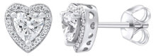 Ювелирные серьги silver heart earrings with Swarovski ® Zirconia MWE02140