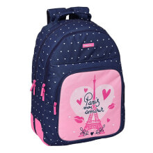 School Bag Safta Paris Pink Navy Blue 32 x 42 x 15 cm