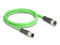 Delock M12 Kabel D-kodiert 4 Pin Stecker zu Buchse PUR TPU 1 m - Cable - 1 m