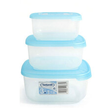 TONTARELLI Set of 3 Square Lunch Boxes 1/1.5/2.5L