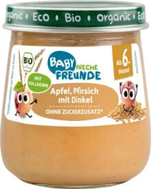 Купить детское питание FRECHE FREUNDE: Frucht und Getreide Apfel, Pfirsich mit Dinkel ab dem 6.Monat, 120 g