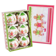 Christmas Baubles Multicolour Polyfoam Ø 7,5 cm Gingerbread Man (6 Units)