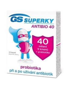 Пребиотики и пробиотики gS Superky Antibio Комплекс с пробиотиками 9 млрд КОЕ, пребиотиками и селеном для пищеварения 10 капсул