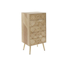 Chest of drawers DKD Home Decor Light brown Metal Pinewood Paolownia wood Natural Modern 45 x 35 x 93 cm