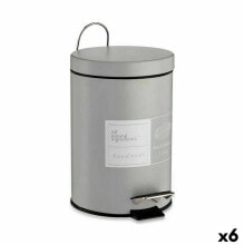 Pedal bin Beauty Products White Grey Steel Plastic 3 L (6 Units)