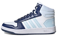 adidas neo Hoops 2.0 Mid 减震耐磨 中帮 复古篮球鞋 女款 白蓝 / Кроссовки Adidas neo Hoops 2.0 Mid Vintage Basketball Shoes G55055