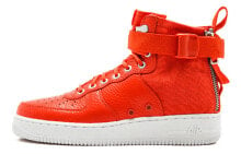 Nike Air Force 1 High Team Orange 魔术贴拼接休闲 高帮 板鞋 男款 橘橙色 / Кроссовки Nike Air Force 1 High Team Orange 917753-800