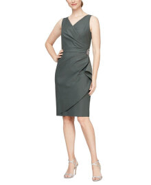 Alex Evenings compression Embellished Ruched Sheath Dress