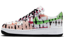 Nike Air Force 1 Low '07 QS “Black Tie Dye” 防滑轻便 低帮 板鞋 女款 樱花粉 / Кроссовки Nike Air Force 1 Low '07 QS Black Tie Dye CW1267-101