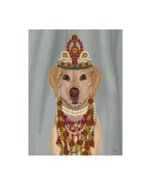 Trademark Global fab Funky Yellow Labrador and Tiara, Portrait Canvas Art - 19.5