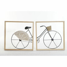 Настенный декор DKD Home Decor Чёрный Велосипед Металл Деревянный MDF (80 x 2.5 x 40 cm) (2 pcs)