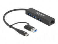 64149 - USB 3.2 Gen 1 (3.1 Gen 1) Type-A + Type-C - RJ-45 - USB 3.2 Gen 1 (3.1 Gen 1) Type-A - Black - 0.2 m - Gigabit Ethernet - 10,100,1000 Mbit/s