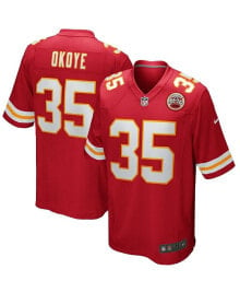 Nike men's Christian Okoye Red Kansas City Chiefs Game Retired Player Jersey